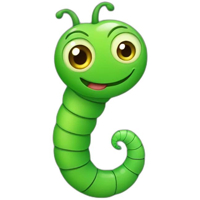 cute green worm emoji