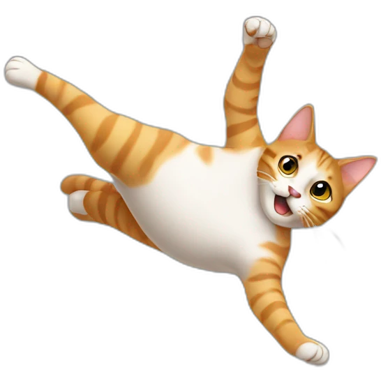 Cat doing backflip emoji