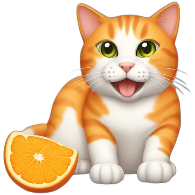 Orange cat eat olive emoji