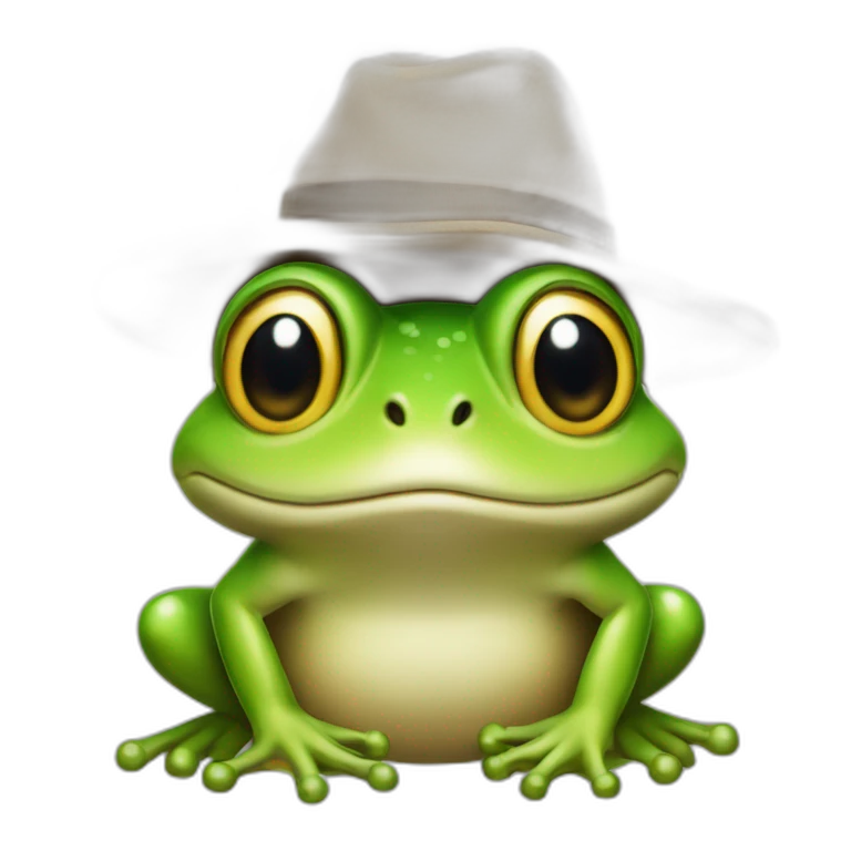 Grenouille avec un chapeau champignon sur la tête emoji