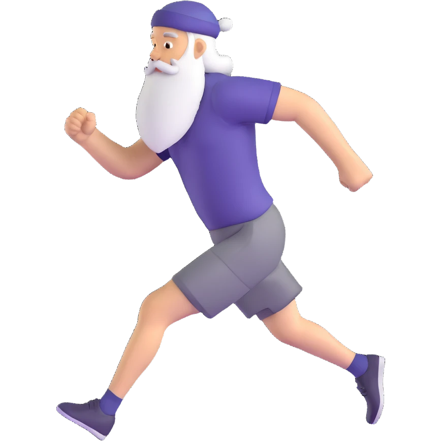 running man with long beard emoji
