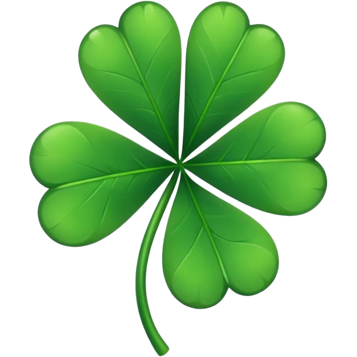 Lucky clover charm – green four-leaf clover. emoji