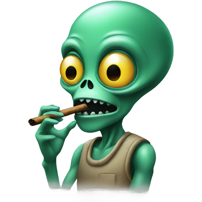 alien smoking a cigarrete emoji
