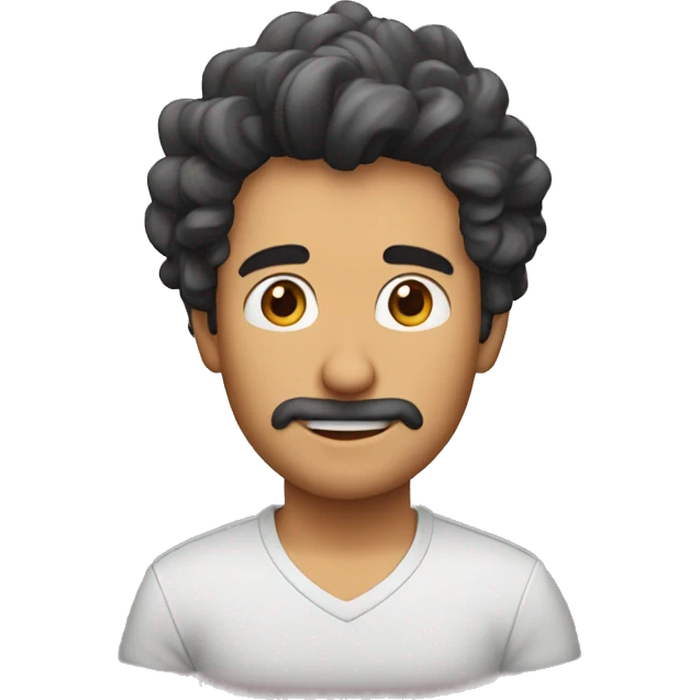 Chico moreno con pelo rizado largo  emoji