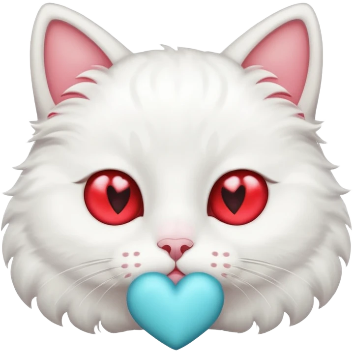 gato blanco con ojitos de corazón emoji