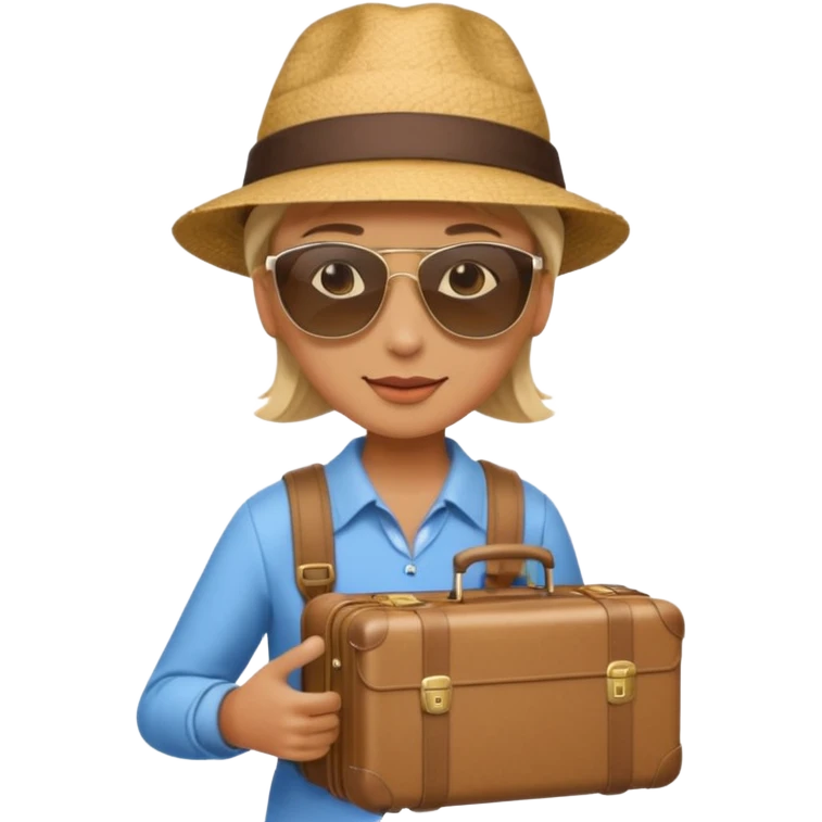 photorealistic tourist with a suitcase emoji
