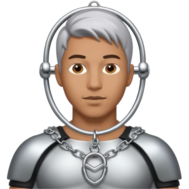 Submissive man wearing a chastity cage on his little penis emoji