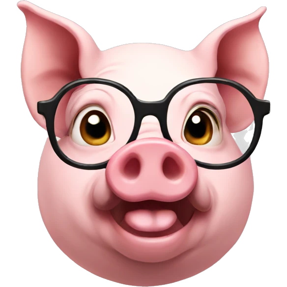 Pig with glasses emoji