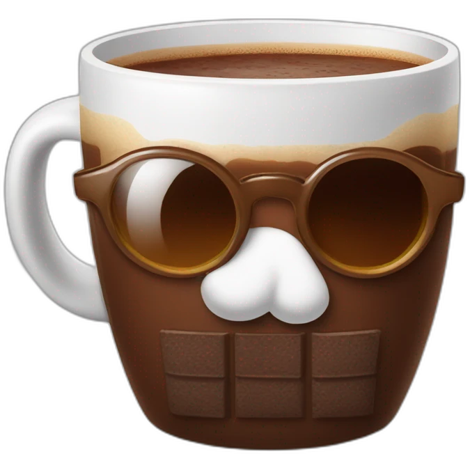Chocolat chaud avec des lunettes emoji