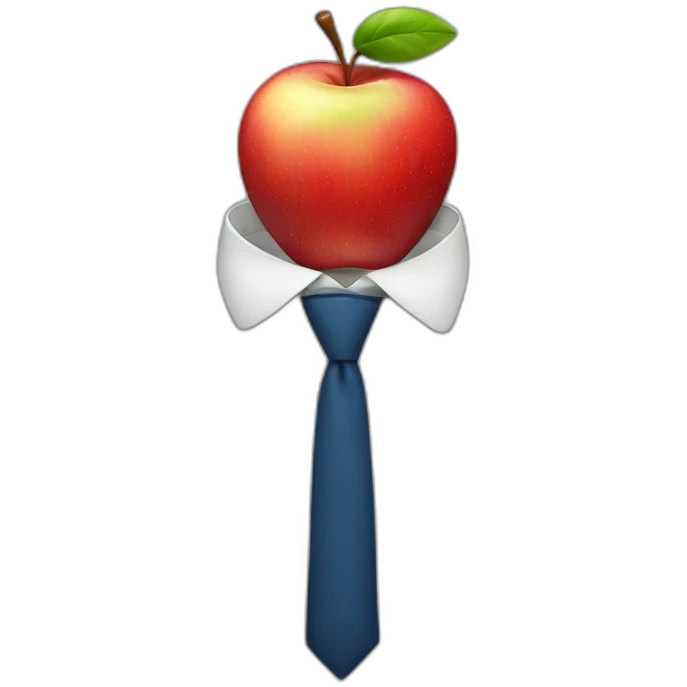 apple with tie emoji