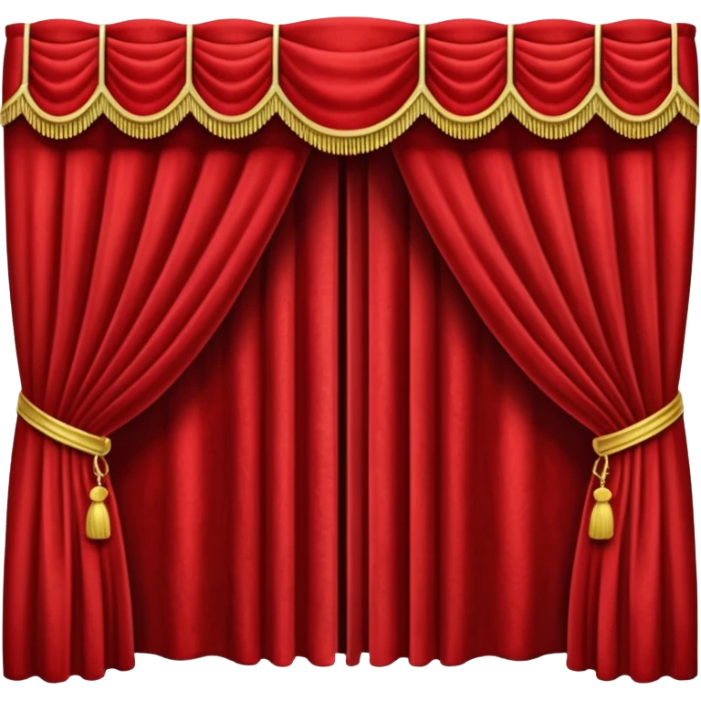 Simple, opened red curtains with black background  emoji