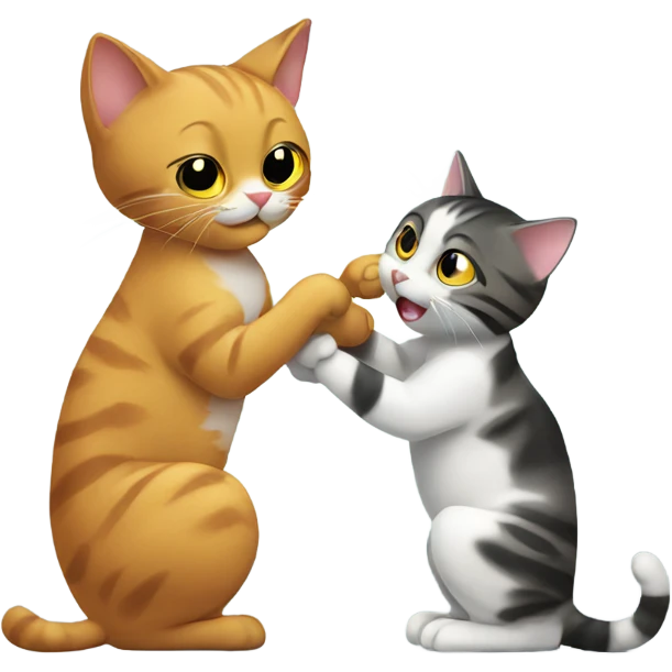 Cat petting another cat emoji