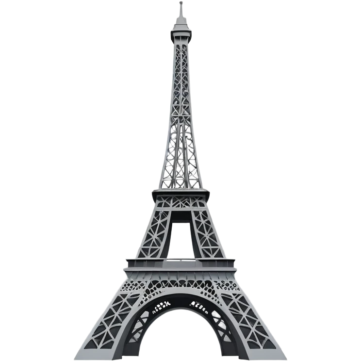 Ultra simple Eiffel Tower with most basic shape and flat colors emoji