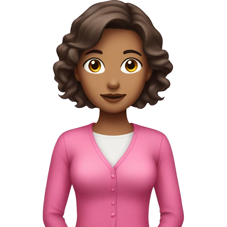 brunette girl with pink clothes emoji