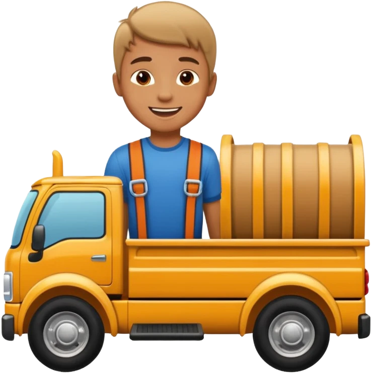 A boy on a big truck  emoji