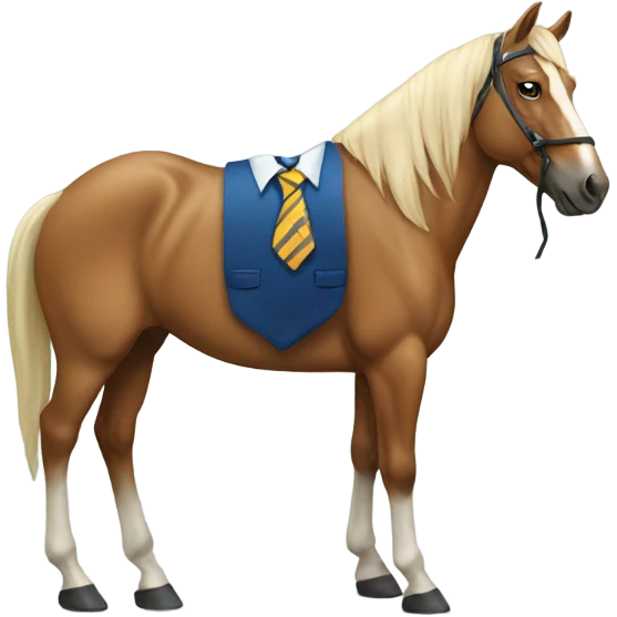 A horse wearing a tie. emoji