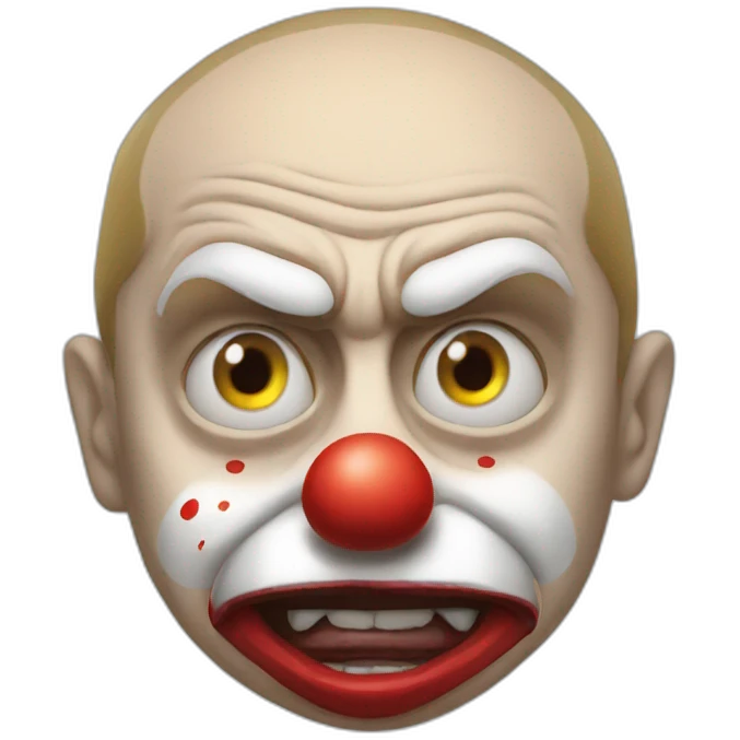 angry Putin as a clown emoji