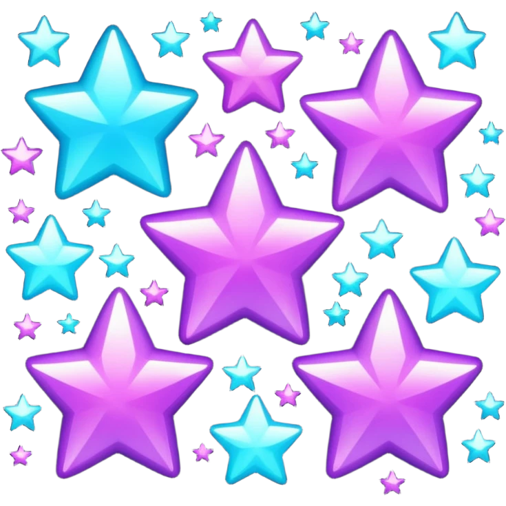 glitter purple and cian stars emoji