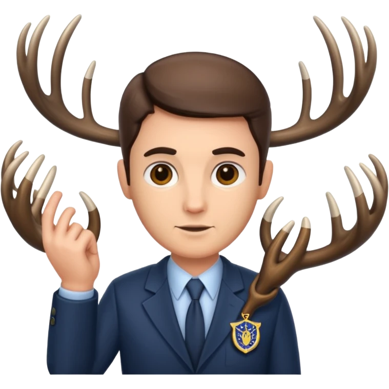 fbi agent with deer antlers emoji