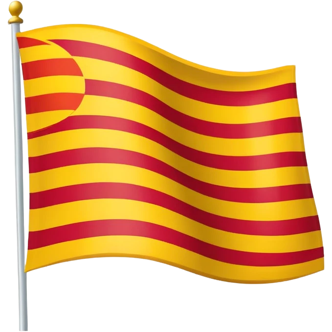 Catalonia flag. Background yellow and four strips red.  emoji