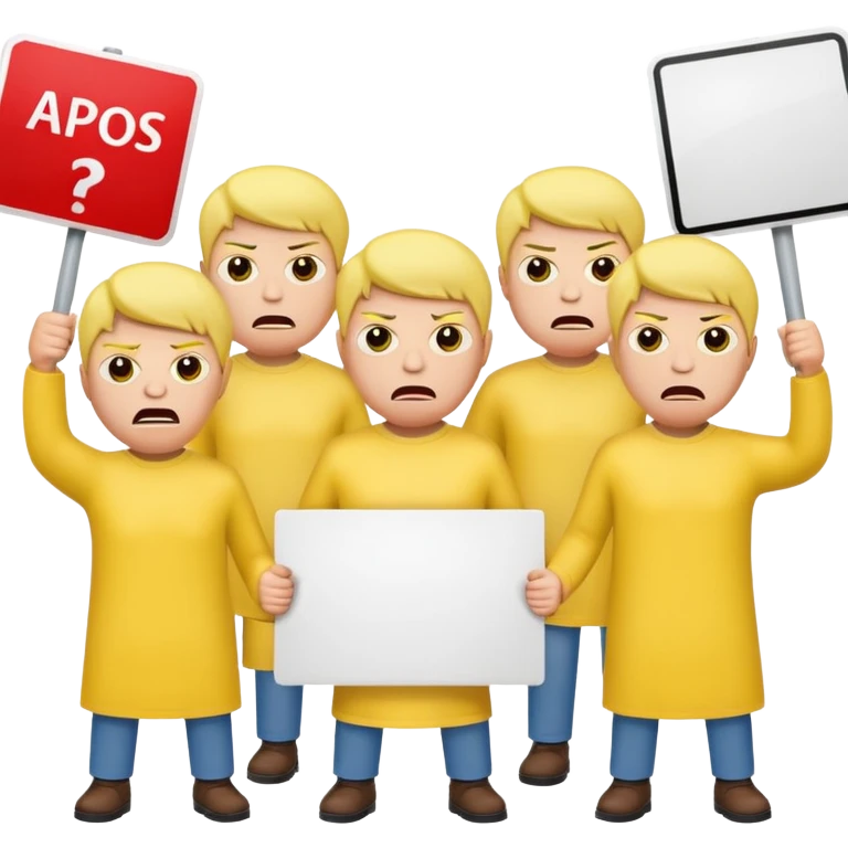 yellow people staging a demonstration emoji
