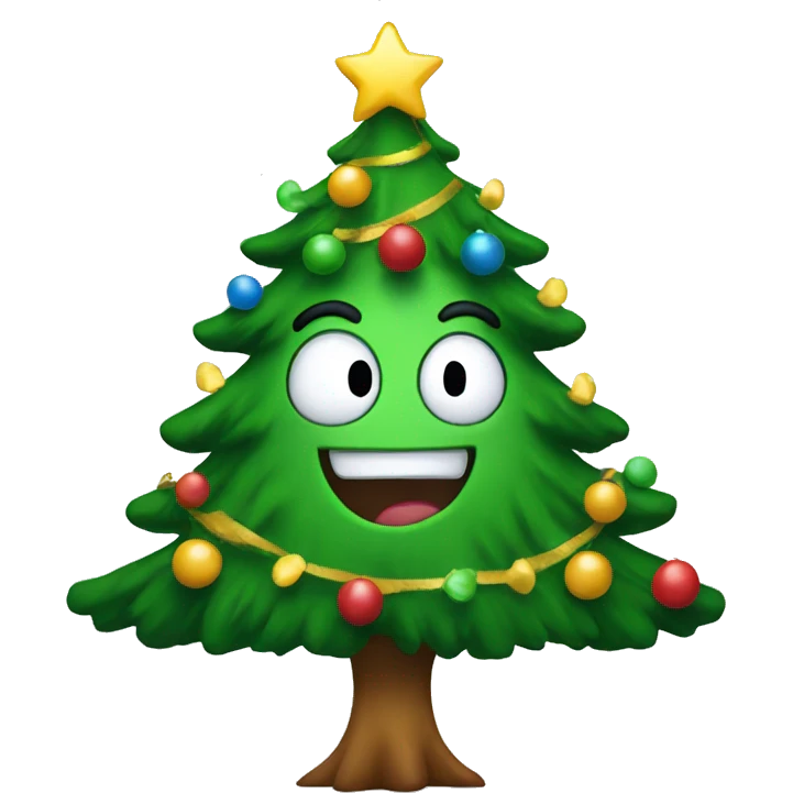 A happy Christmas tree emoji