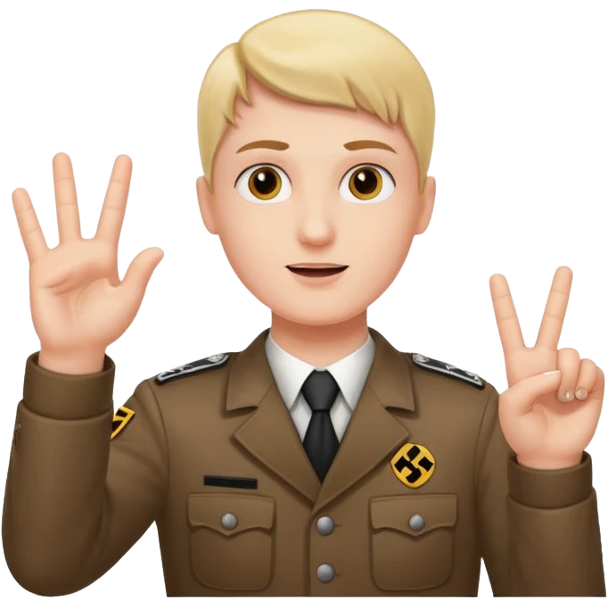 Nazi salut with all 5 fingers together emoji