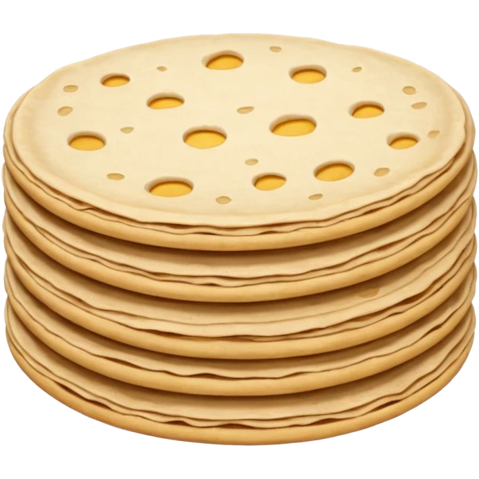 stack of 2 round soft tortillas light beige to golden brown spots slightly irregular curled edges smooth flour-dusted matte surface no plate no extras soft lighting subtle shadows emoji scale emoji