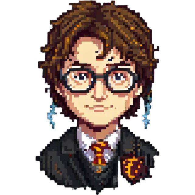 Harry Potter with glasses and a lightning scar emoji