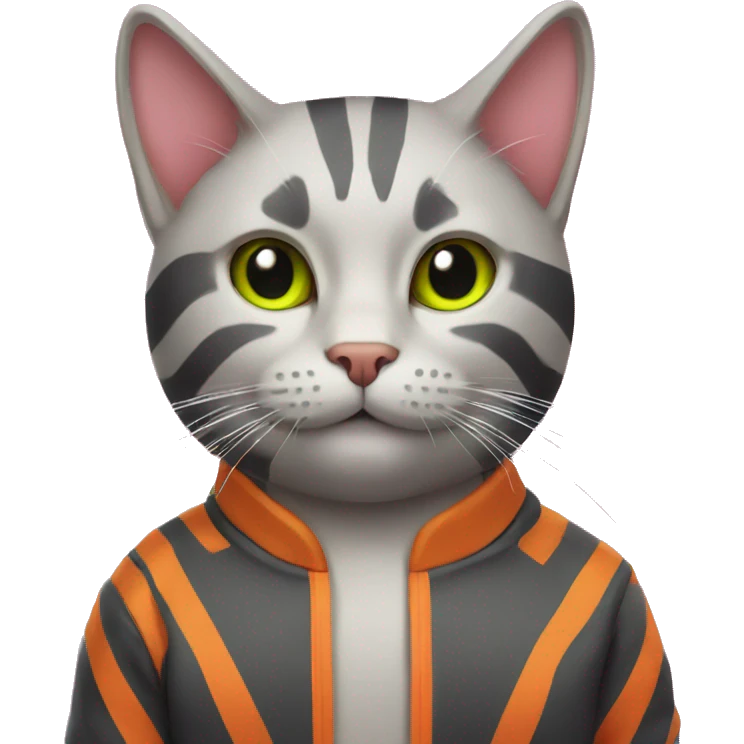 cat with neon stripes emoji