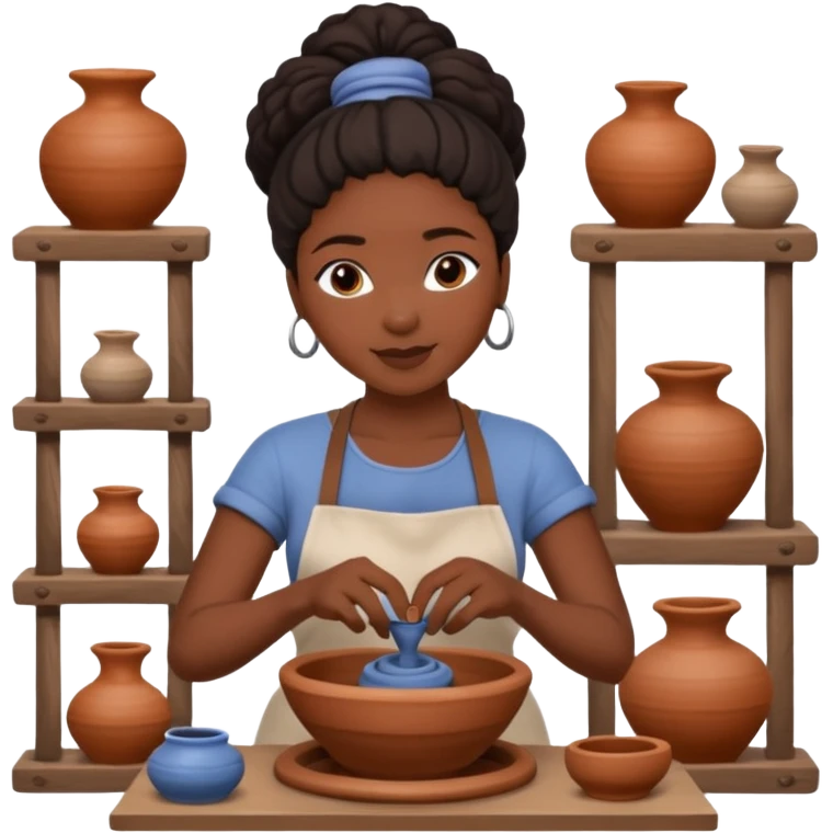 Pottery Wheel Artist black woman  emoji