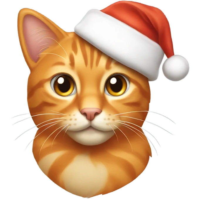 Orange tabby in a Santa hat emoji