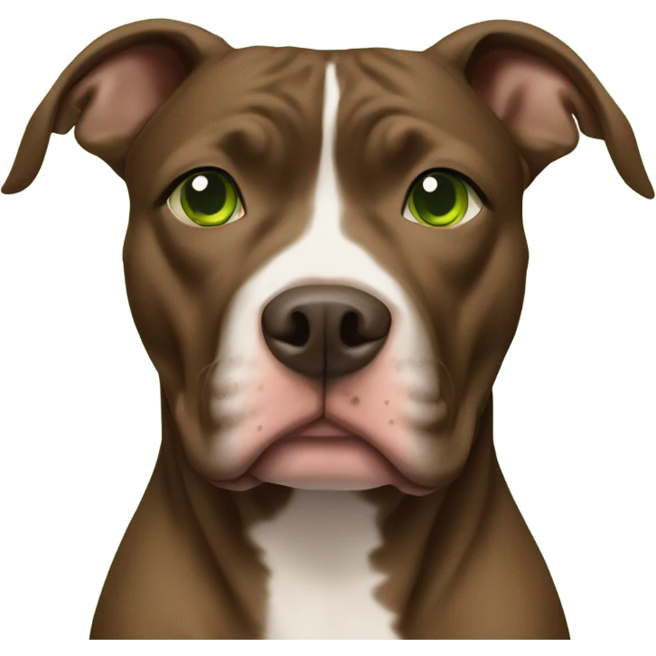 All brown pitbull with green eyes emoji