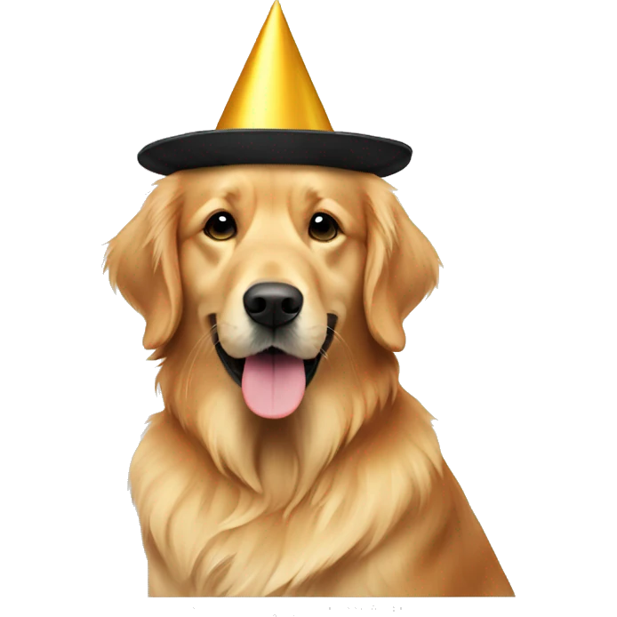 Golden retriever birthday hat emoji