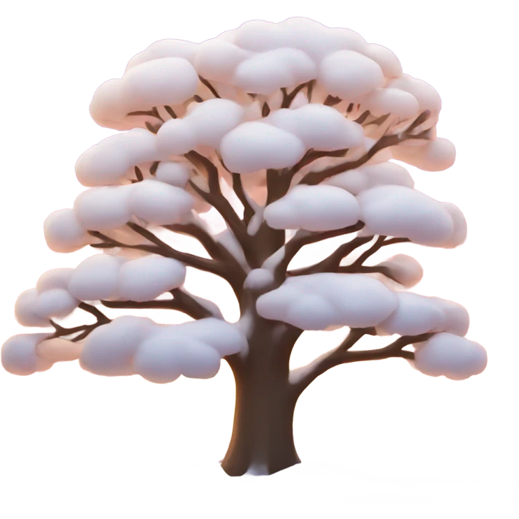 trees with snow and sunset behind emoji