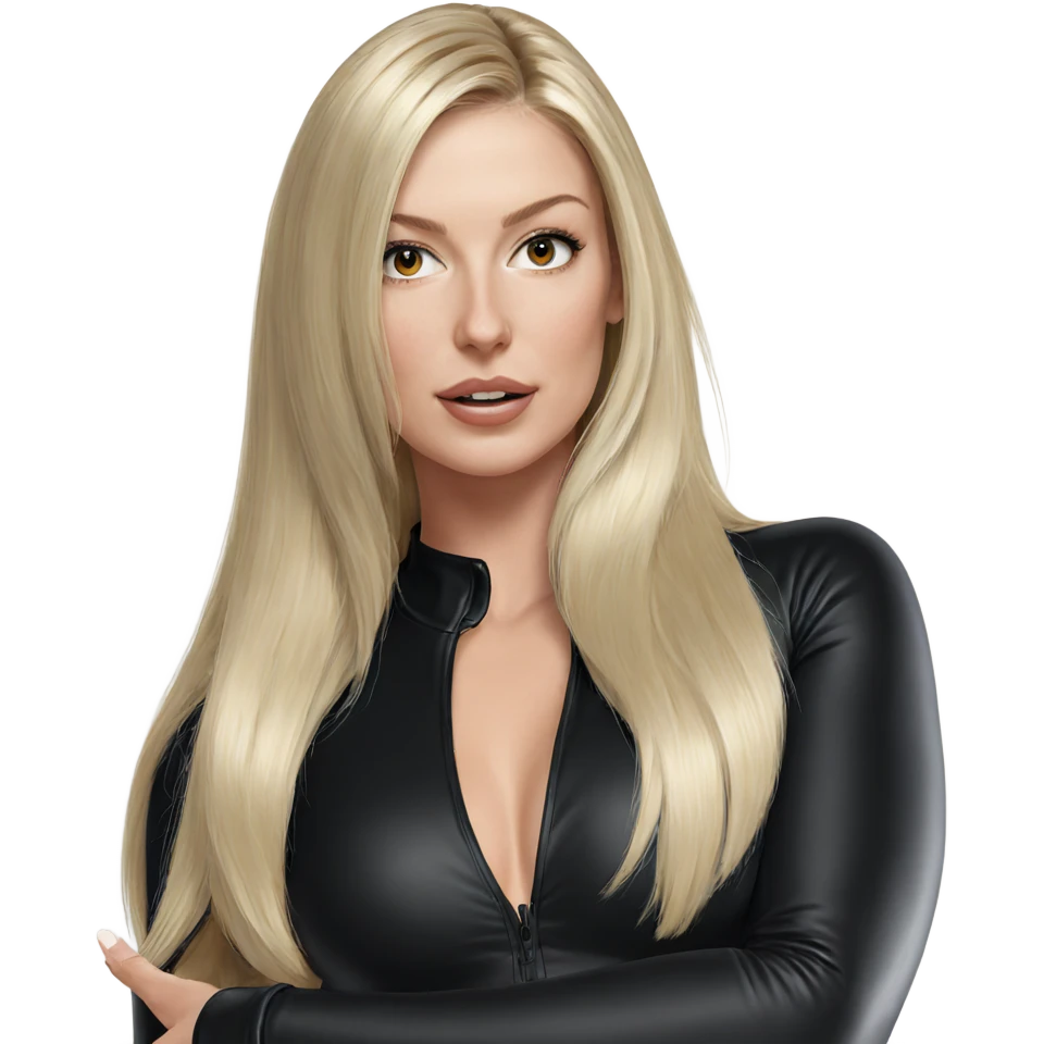 blonde beauty in bodysuit emoji