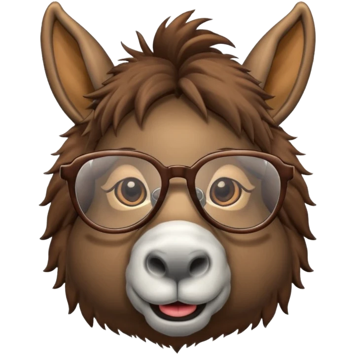 Donkey with glasses emoji