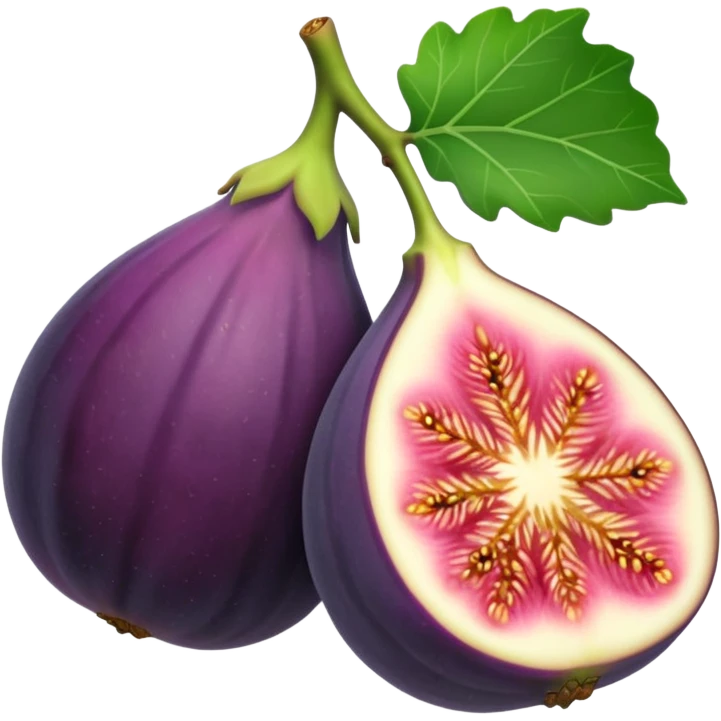 Please create a emoji of a cross-section of a fig with a small leaf emoji