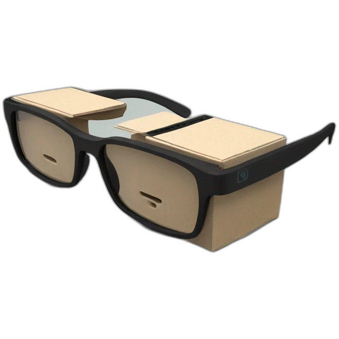 eco box for elegant black smart glasses emoji