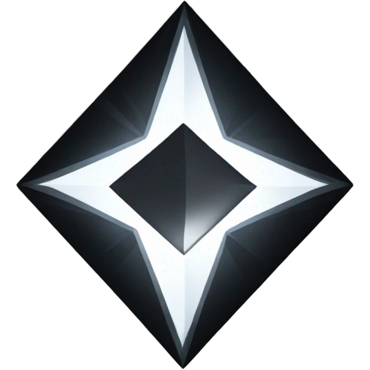 Black diamond with white star in the center emoji