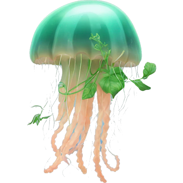 Jellyfish eating a plant  emoji