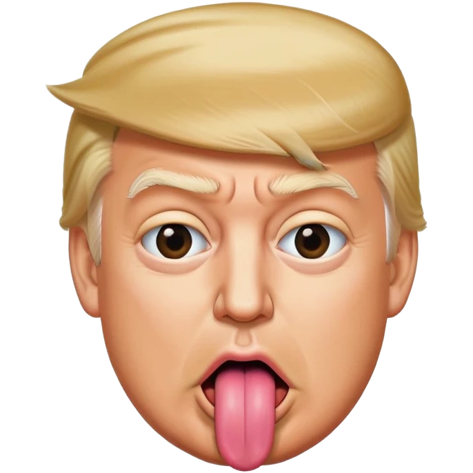 Realistic Trump sticking his tongue oht emoji
