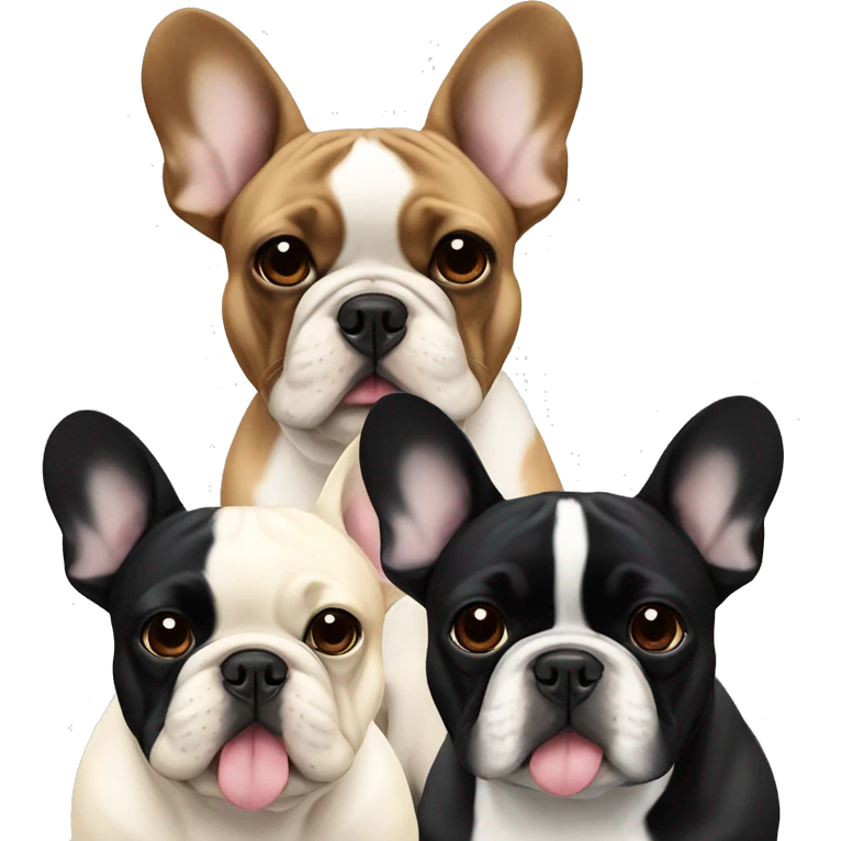 2 French bulldogs 1 black and one black and cream  emoji