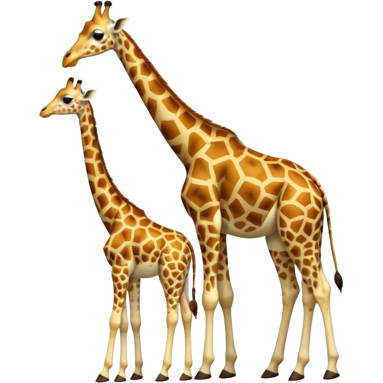 High resolution giraffe with its baby emoji