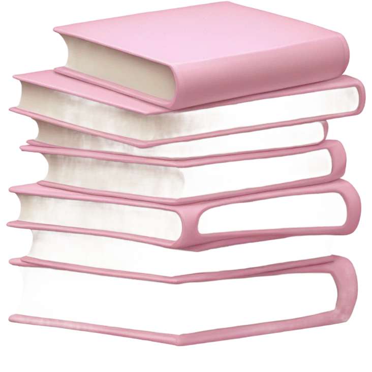 Stack of pale pink books emoji