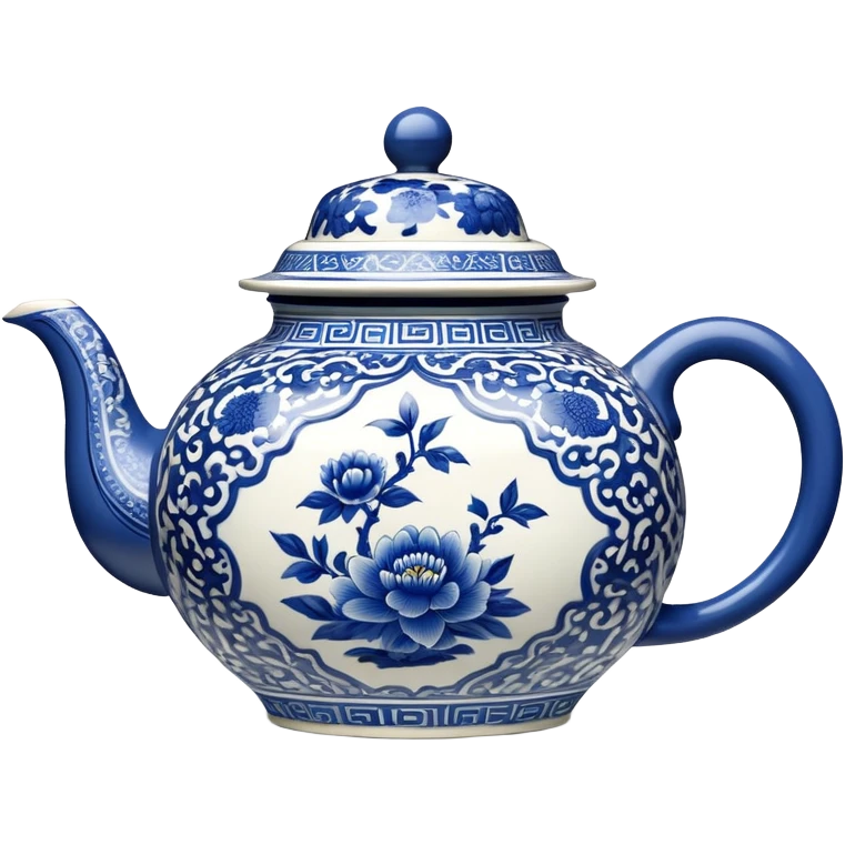 blue chinese teapot  emoji