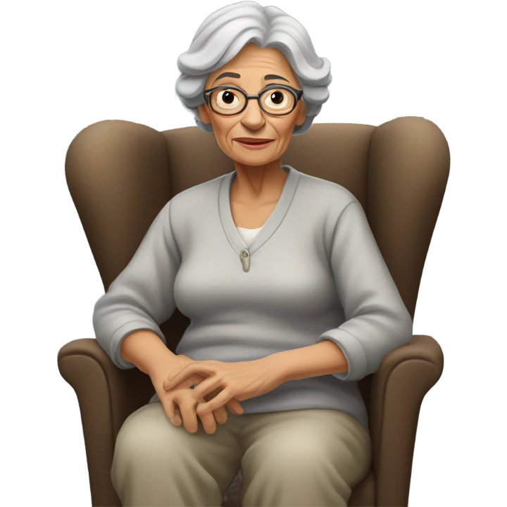 old lady in chair emoji