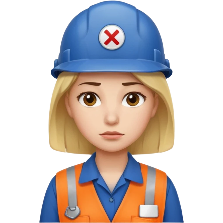 female worker sad face emoji