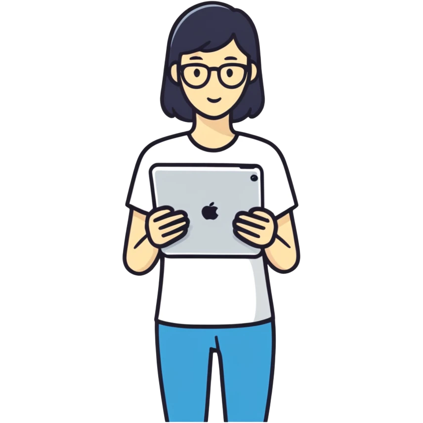 Holding a iPad with hair   emoji