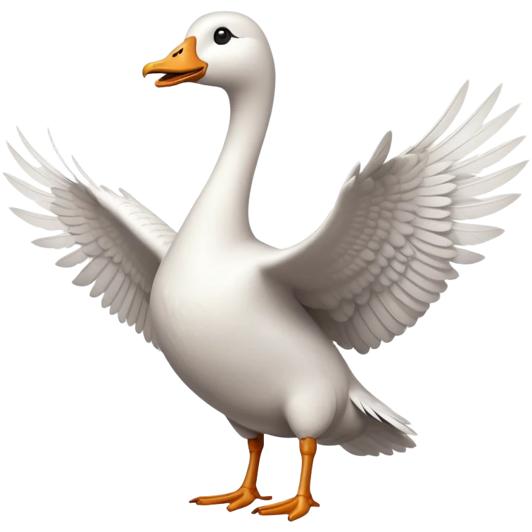 goose with wings spread out in t pose emoji